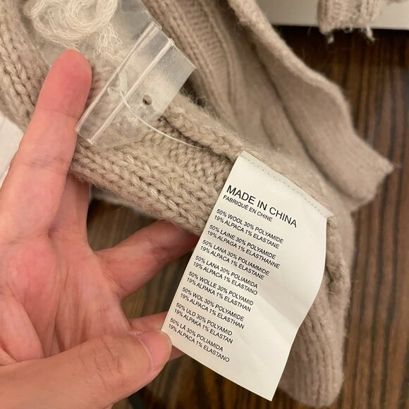 Club Monaco Wool Long Cardigan - XS, Cream/Beige - Picture 3 of 4